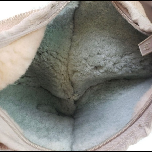 Ugg Millennial Green & Brown Suede Mini Hogo Bag w/ Shearling Fur - Picture 9 of 9